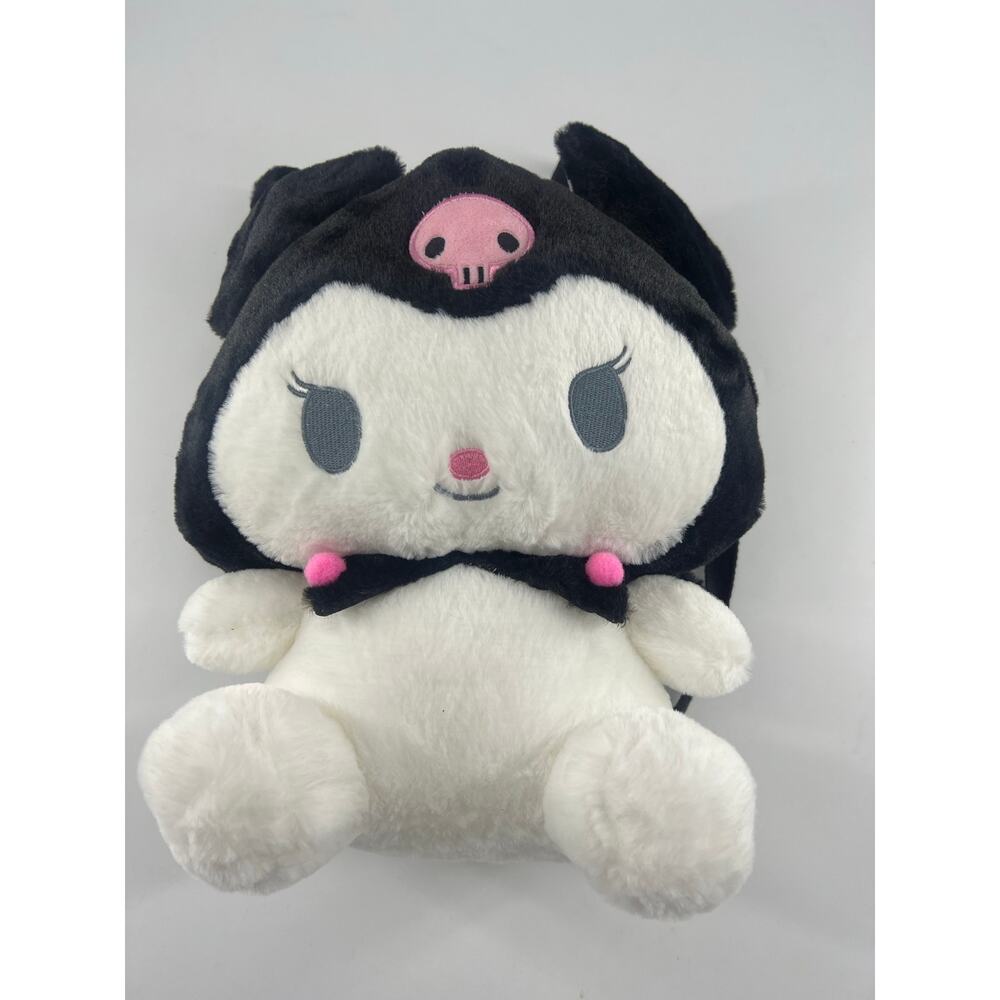 Sanrio Kuromi Plush Backpack Black White Anime Bag Zip Y2K